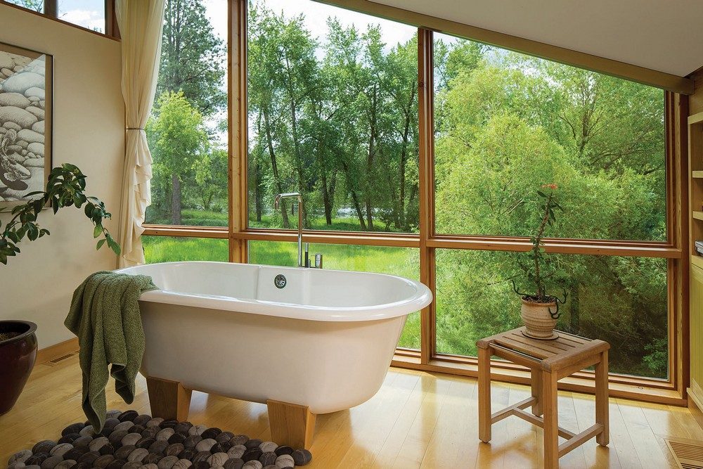 montana glass home with lots of wood in decor 8 Hòa mình cùng thiên nhiên trong ngôi nhà gỗ tuyệt đẹp ở MONTANA qpdesign