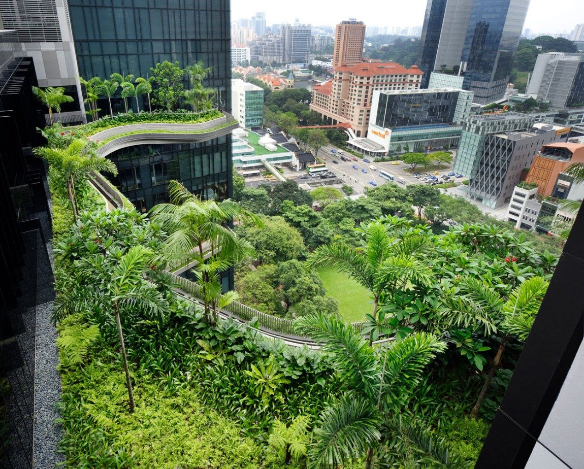 kiến trúc xanh của khách sạn tại singapore