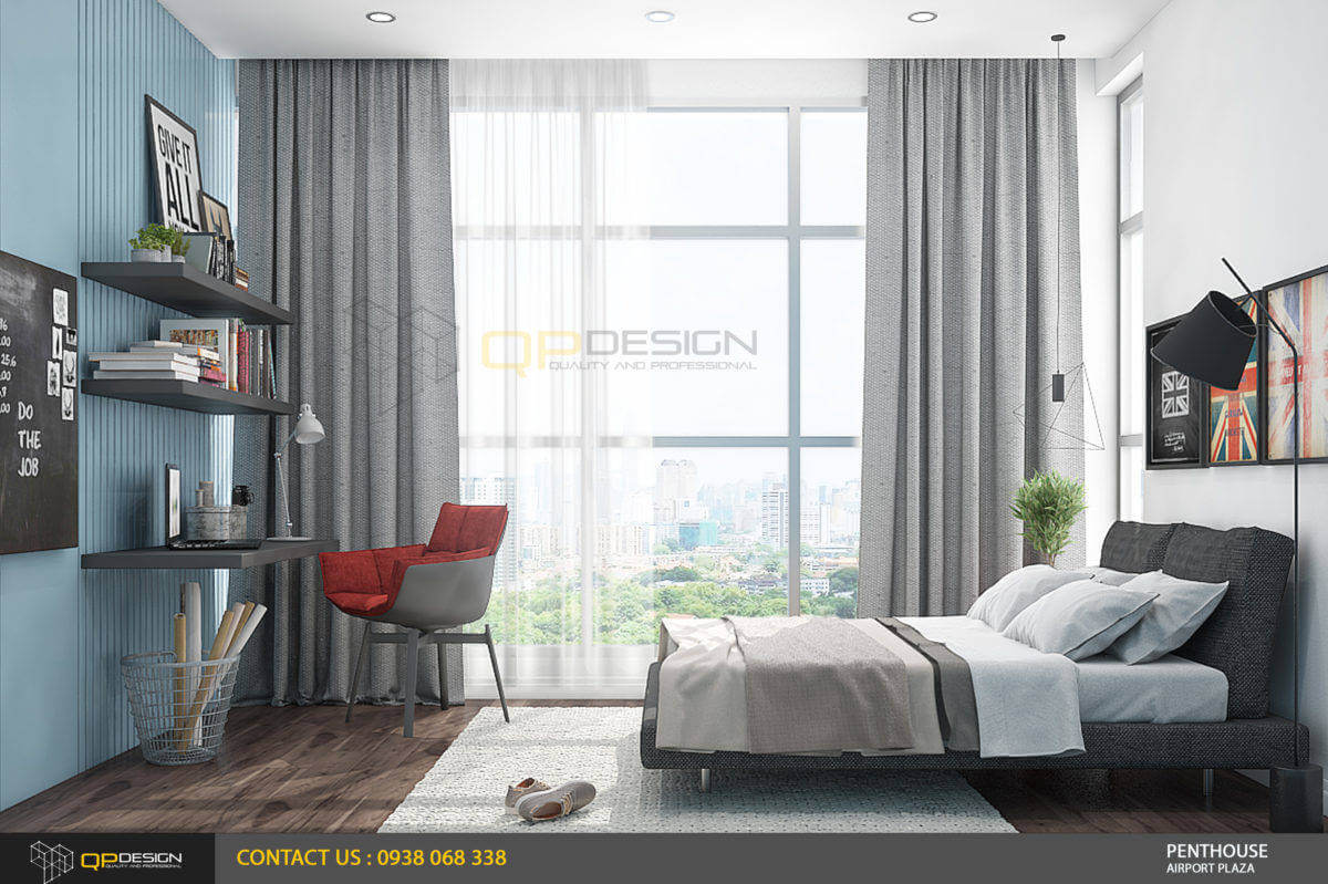 thiết kế phòng ngủ căn hộ penthouse