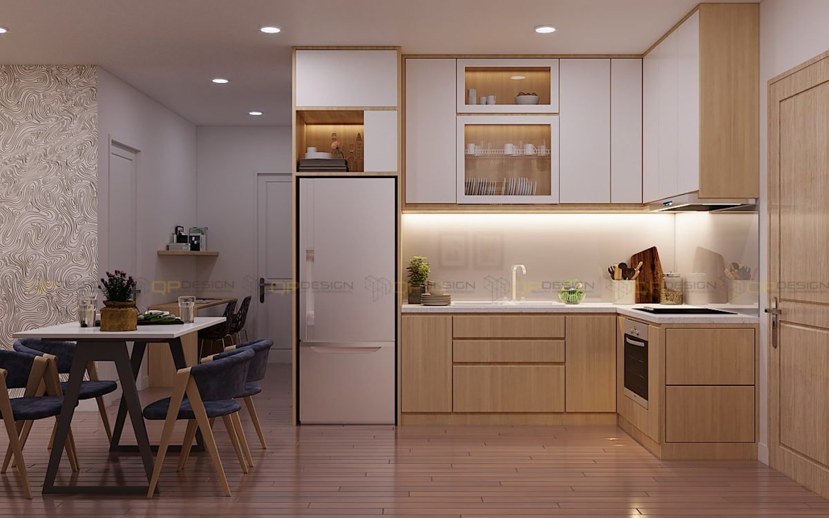 Thiết kế nội thất phòng bếp căn hộ Vinhomes