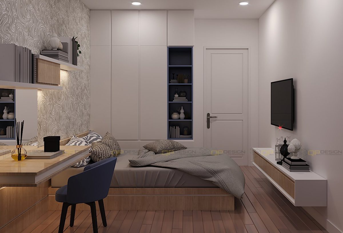 Thiết kế nội thất phòng ngủ căn hộ Vinhomes